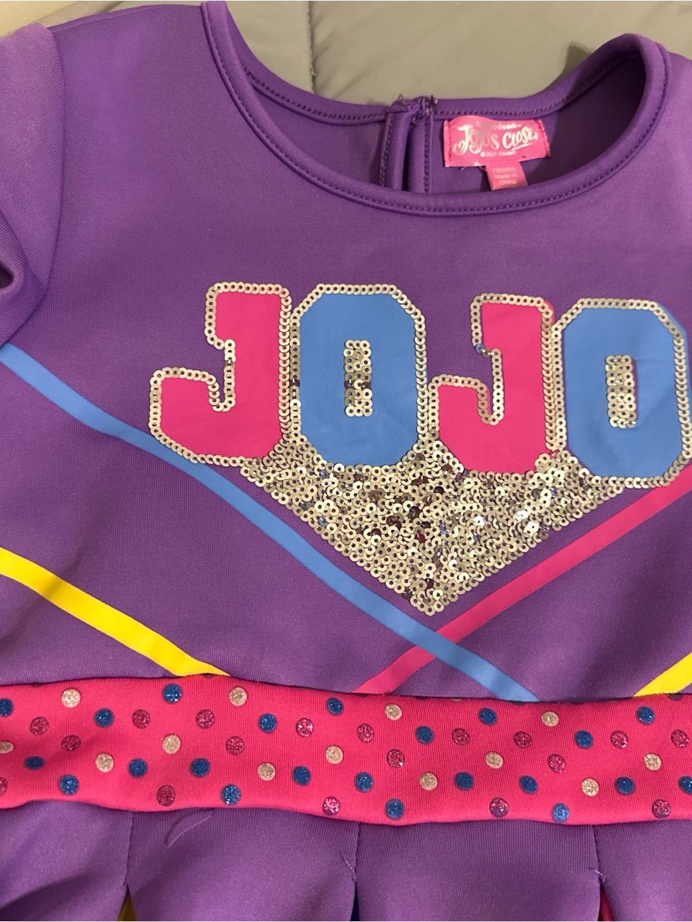 JoJo Purple Sequin Logo Dress/costume with Pink & Blue Accents